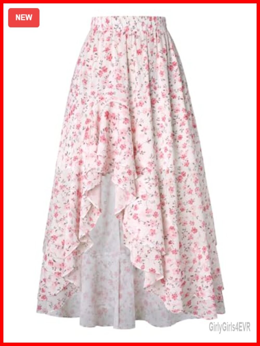 Women's Floral Maxi Skirt High Low A-Line Boho Western